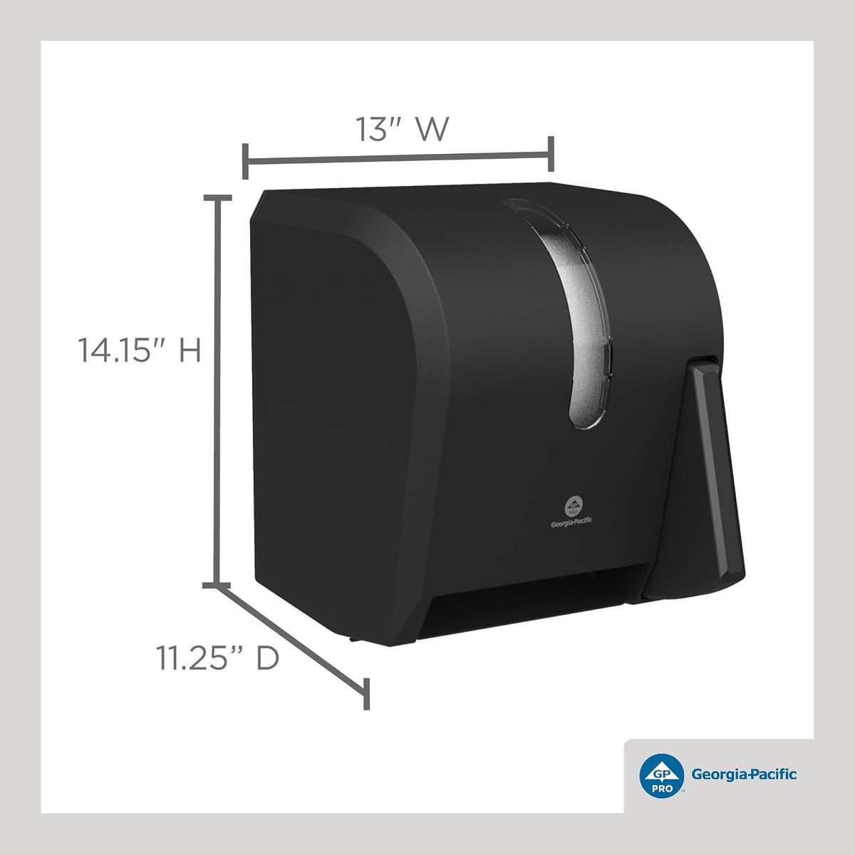 Georgia-Pacific - Dispensador de Toallas de Papel con Rollo de Paleta de Empuje por GP Pro, 54338A, Color Negro