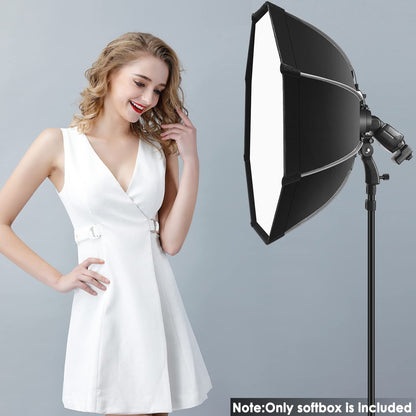 NEEWER Softbox Octogonal de 26''/65 cm de Liberación Rápida,con Soporte Tipo S,Bolsa de Transporte Compatible TT560 NW880 NW600 NW620 NW700 NW-670 750II y Q3 AD200Pro Flash Strobes-SF-RP26