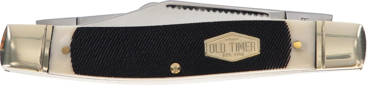 Old Timer 80TB Cuchillo sénior plegable de bolsillo en hueso, genuino