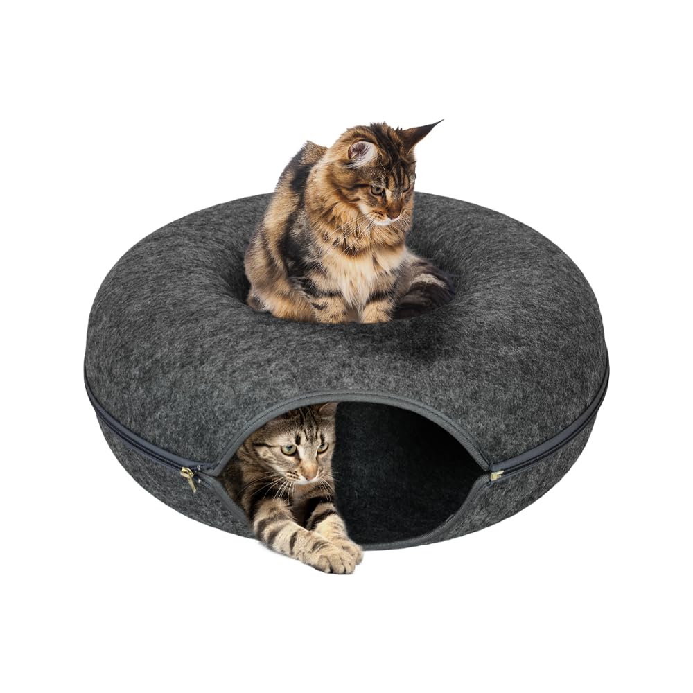 Fancy Pets Cama Cueva Dona para Gato Chico, 50 x 20 cm, Fieltro - Gris Oxford