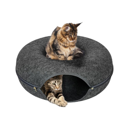 Fancy Pets Cama Cueva Dona para Gato Chico, 50 x 20 cm, Fieltro - Gris Oxford