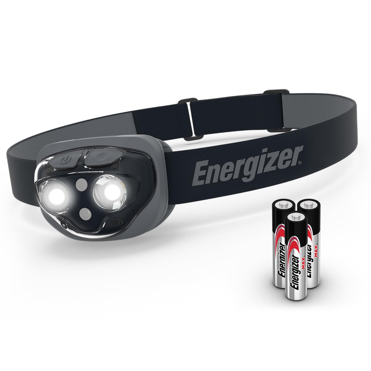 Energizer High-Powered LED Headlamp Flashlights, IPX4 Water Resistant, Super Bright LED, Multiple Light Modes, Best Headlight for Camping, Running, Outdoors, Emergency Light, Batteries Included