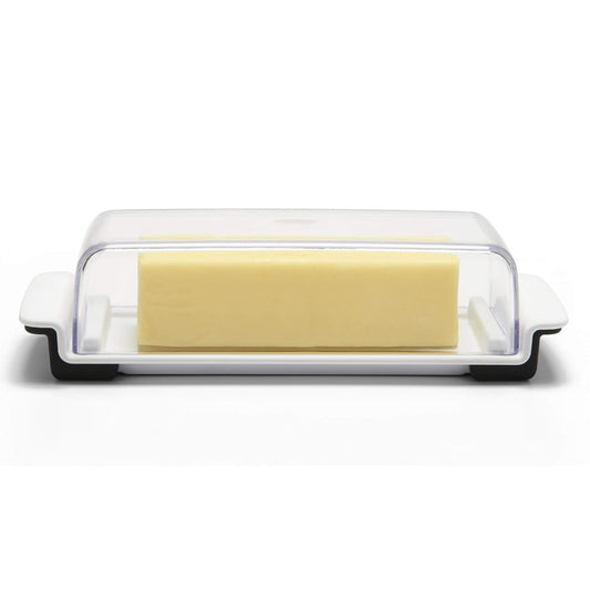 Plato ancho para mantequilla OXO Good Grips, color blanco, Mantequera, Blanco/transparente, Nulo, 1