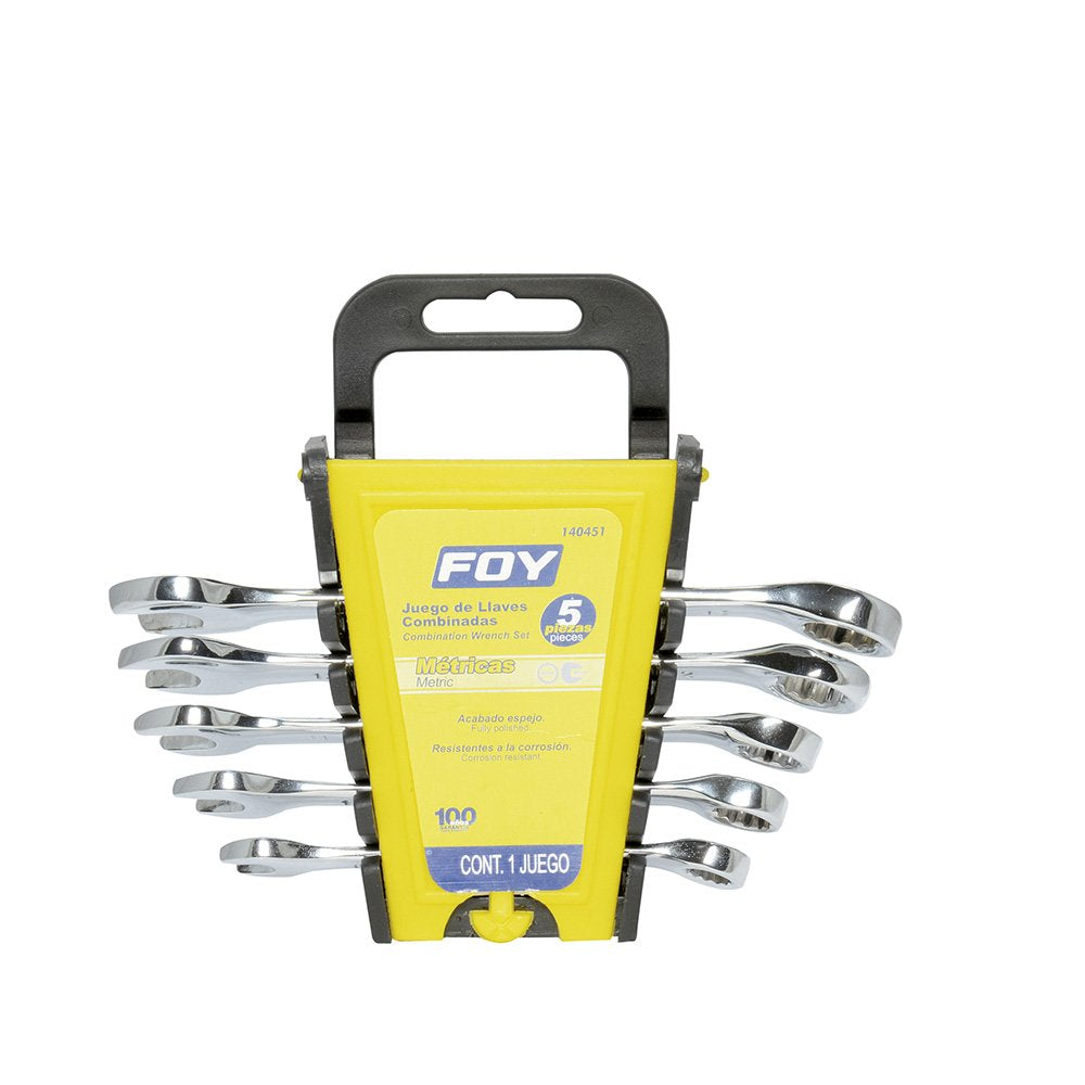 Foy 140815 Llave Combinada Pulido Espejo Métrica - 5 piezas