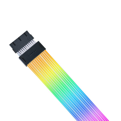 Lian Li Strimer inalámbrico de 24 pines - driver incluido - Cable de extensión de alimentación RGB direccionable - Strimer L-Connect 3.0 Control inalámbrico - Tira LED para cables de PC de placa base