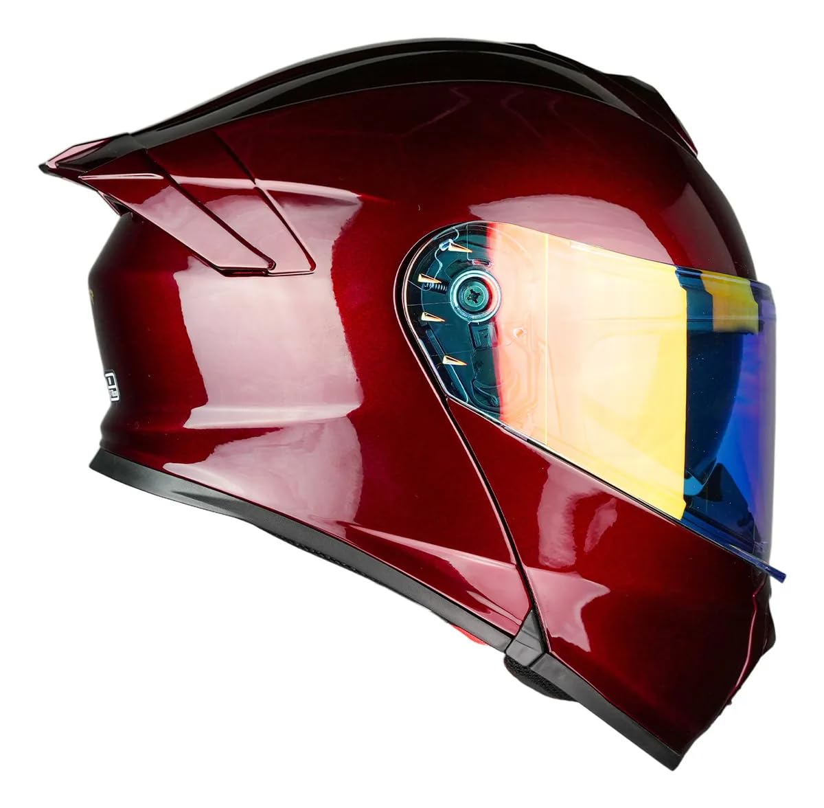 KOV Casco Thunder Cherry ABATIBLE Rojo Brillante para Moto Certificado Dot