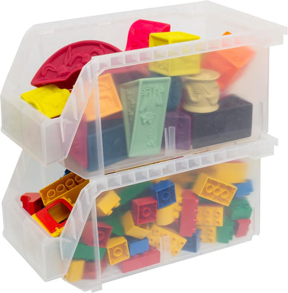 ReadySpace Contenedores de Plástico para Organizar | Grande, 14.8 x 8 x 7 pulgadas, 6-Pack, Apilables, Uso en Clóset, Cocina, Oficina, Cochera, Despensa