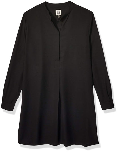 Anne Klein Pop-Over Blouse with Covered Placket and Side Slits Blusas Mujer
