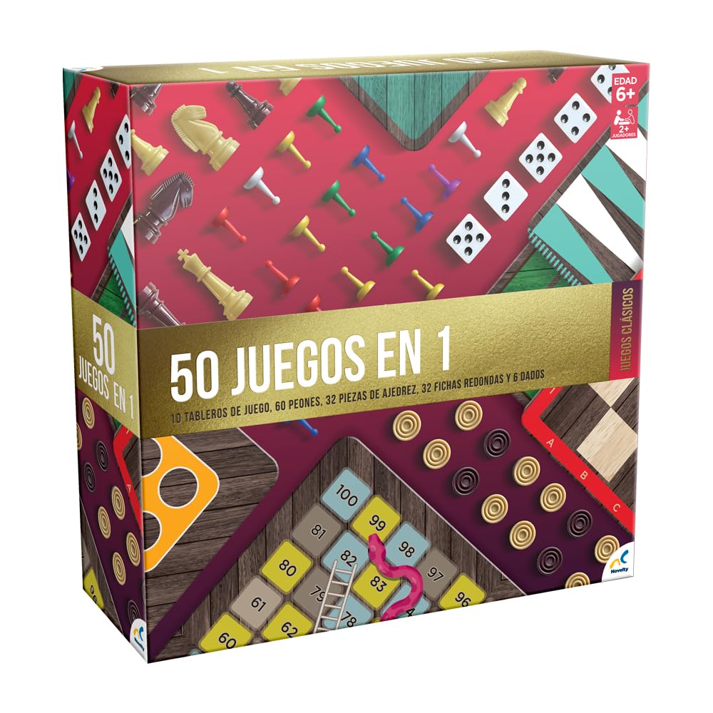 Novelty Juego de Mesa Rummy con Fichas Jumbo - Amarillo - Balanco - 50 en 1