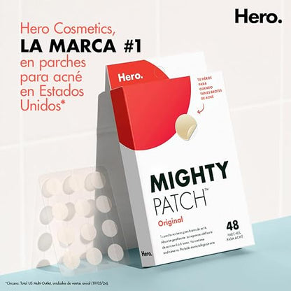Hero Parches para Acné Mighty Patch Original, Caja con 48 Piezas para Uso de Noche. Absorben las Impurezas en 6 a 8 Horas. Fáciles de Usar y No Contienen Medicamento. Probados Dermatológicamente