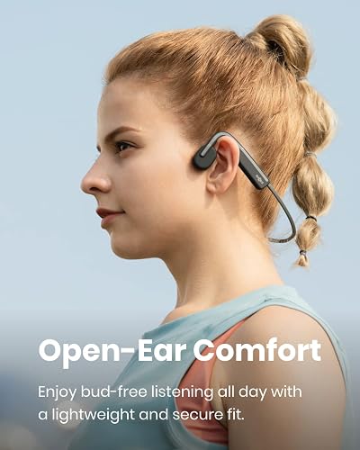 SHOKZ OpenMove auriculares conducción ósea,Open-Ear auriculares deportivos inalámbricos con Bluetooth y micrófono,auriculares resistencia al agua IP55 para correr y ejercicio,6h Duración Batería, Gris