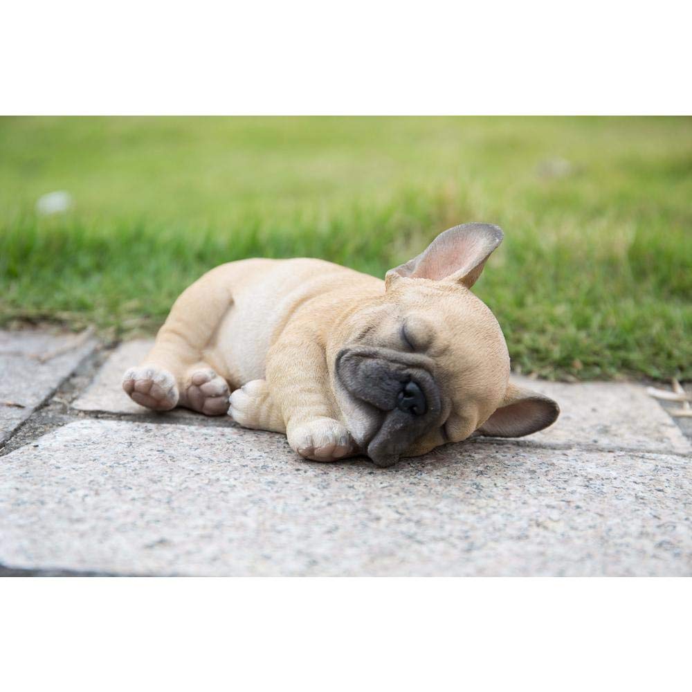 Hi-Line Gift Ltd, Pet Pals Bulldog Francés Cachorro durmiendo, 7 Pulgadas de Longitud, Estatua para Interiores y Exteriores