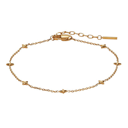 Alex and Ani Tobillera de Cadena Estrella Logo | Acero Inoxidable | Tobillera Delicada | Tobillera Ajustable | Joyería de Luna y Estrella