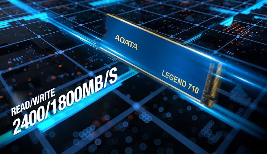 ADATA Legend 710 256GB NVMe M.2 2280 SSD (Lectura hasta 2100MB/s y Escritura hasta 1000MB/s)