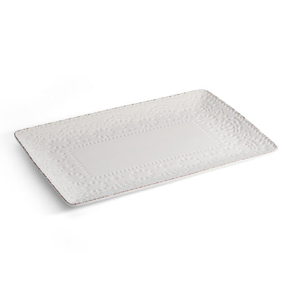 Pfaltzgraff Chateau - Plato para servir (14.25 pulgadas), azul y blanco, crema