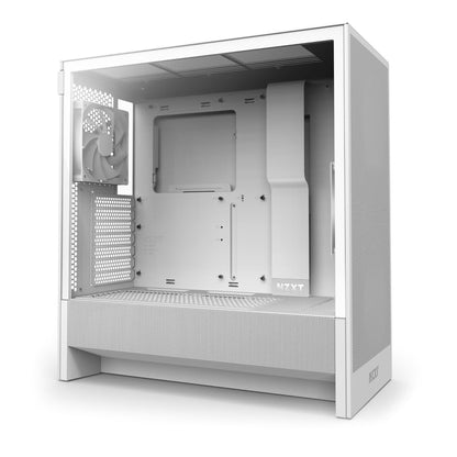 NZXT Gabinete H5 Flow ATX con Cristal Templado, USB Tipo-C - Ventiladores no RGB - H5 Flow 2024 - Blanco