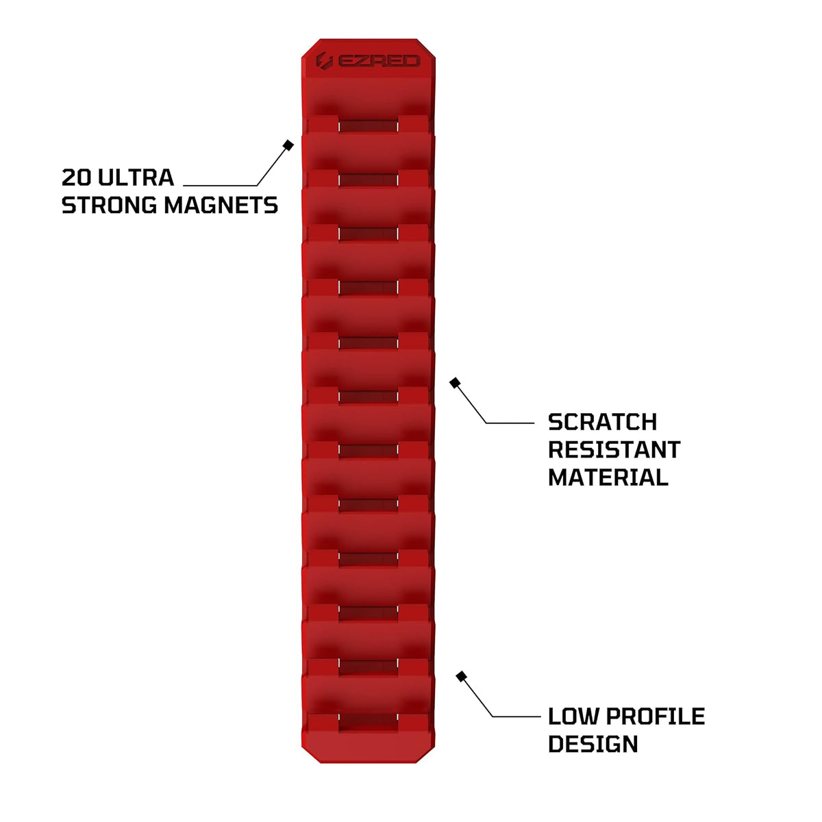 EZ RED - Soporte magnético flexible para llave de 12 ranuras, diseño delgado, organización de almacenamiento