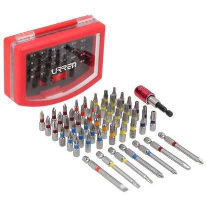 Urrea 61956 Juego combinado de puntas hexagono de 1/4" con adaptador magnético de poder, 56 piezas