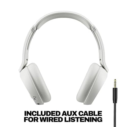 Skullcandy Icon 180 Wireless On-Ear Bluetooth Headphones - Bone | 50 Hours Battery, Lightweight and Travel Ready, Secure Fit, Sweat and Water Resistant, Microphone iPhone Android, Foldable