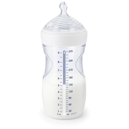 NUK Simply Natural Bottle with SafeTemp, 9 oz, 6 Pack, 1+ Months