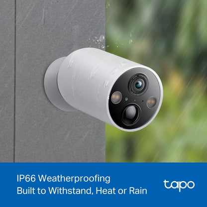 Tapo TP-Link TC85, Cámara Seguridad Inalámbrica 2K, Visión Nocturna Color, 150° FOV, IA Gratis, IP66, Batería 300 Días, Compatible Panel Solar