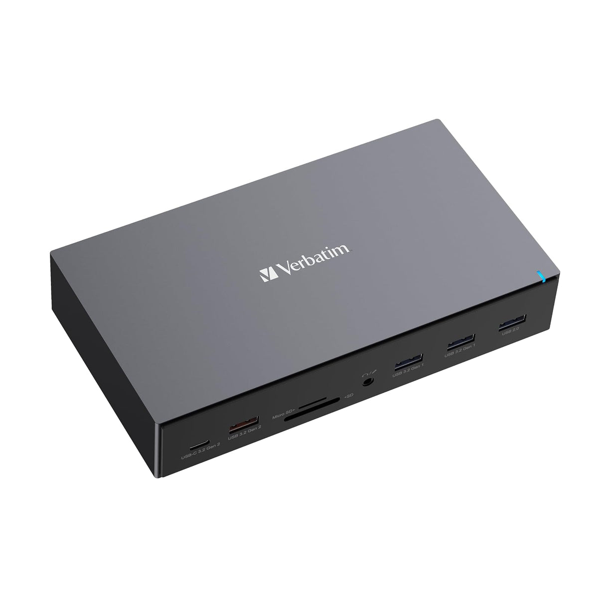 Verbatim USB-C Pro Docking Station 17 en 1 Hub Multiport Adaptador a HDMI 4K y 8K, USB-A y USB-C, PD 100W, AUX, Lector de Tarjetas para Mac/Windows Laptop y Co