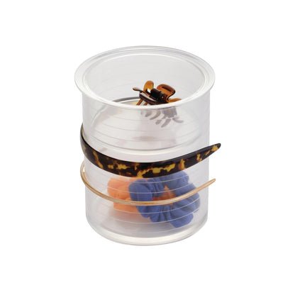 InterDesign Clarity Caja organizadora para Guardar Productos para el Cabello, contenedor plástico con Dos divisiones, Transparente