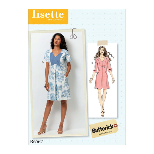 Butterick Patterns B6567E50 - Patrones de costura para vestidos de mujer (tallas 42-46)