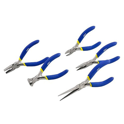 Foy 142041 Juego de Mini Pinzas con Mango de Vinil para Electrónica 5 Piezas