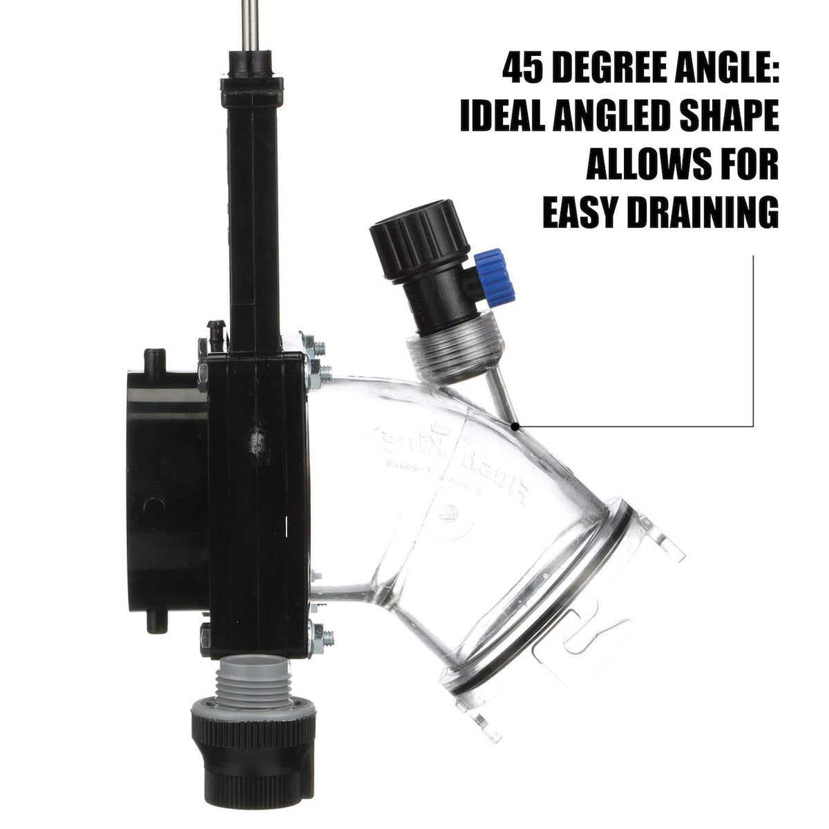 Valterra Flush King 45 Degree Reverse Flush Valve Attachment for RV, Camper, Trailer