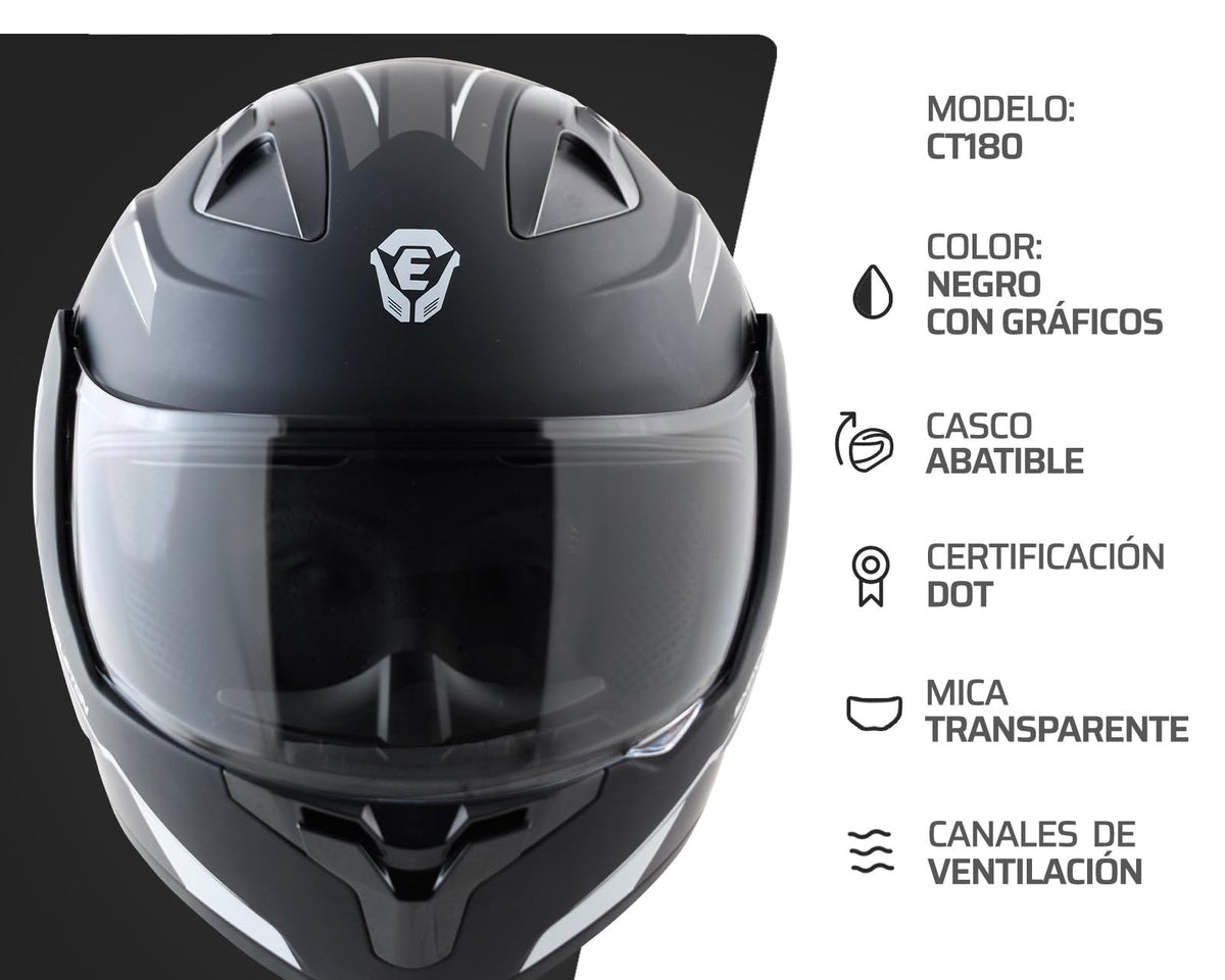 Exoskeleton Casco para Motocicleta GCT 180 Abatible L