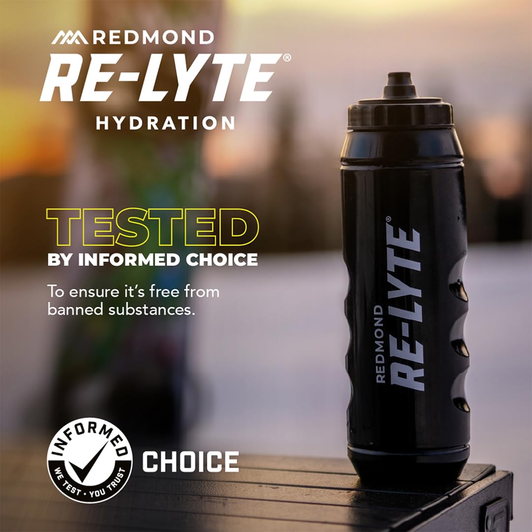 REDMOND RE-LYTE, Electrolitos Naturales con Real-Salt, Hidratación Clean sin Calorías ni Azúcares, 60 Porciones, Sabor Mixed Berry