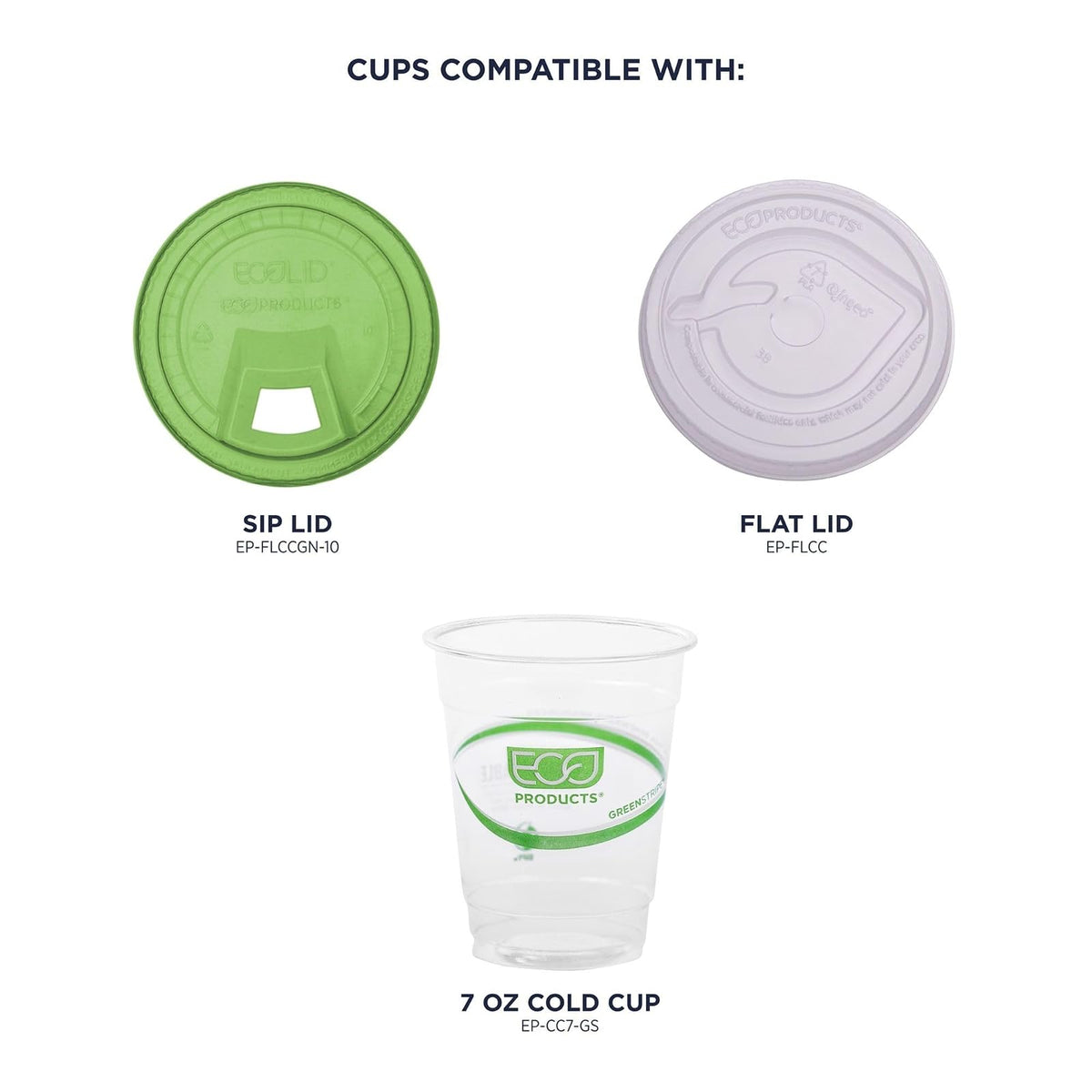 Eco-Products, Inc Vasos para bebidas frías, Productos verdes, Transparente, 7 ounce cold cup