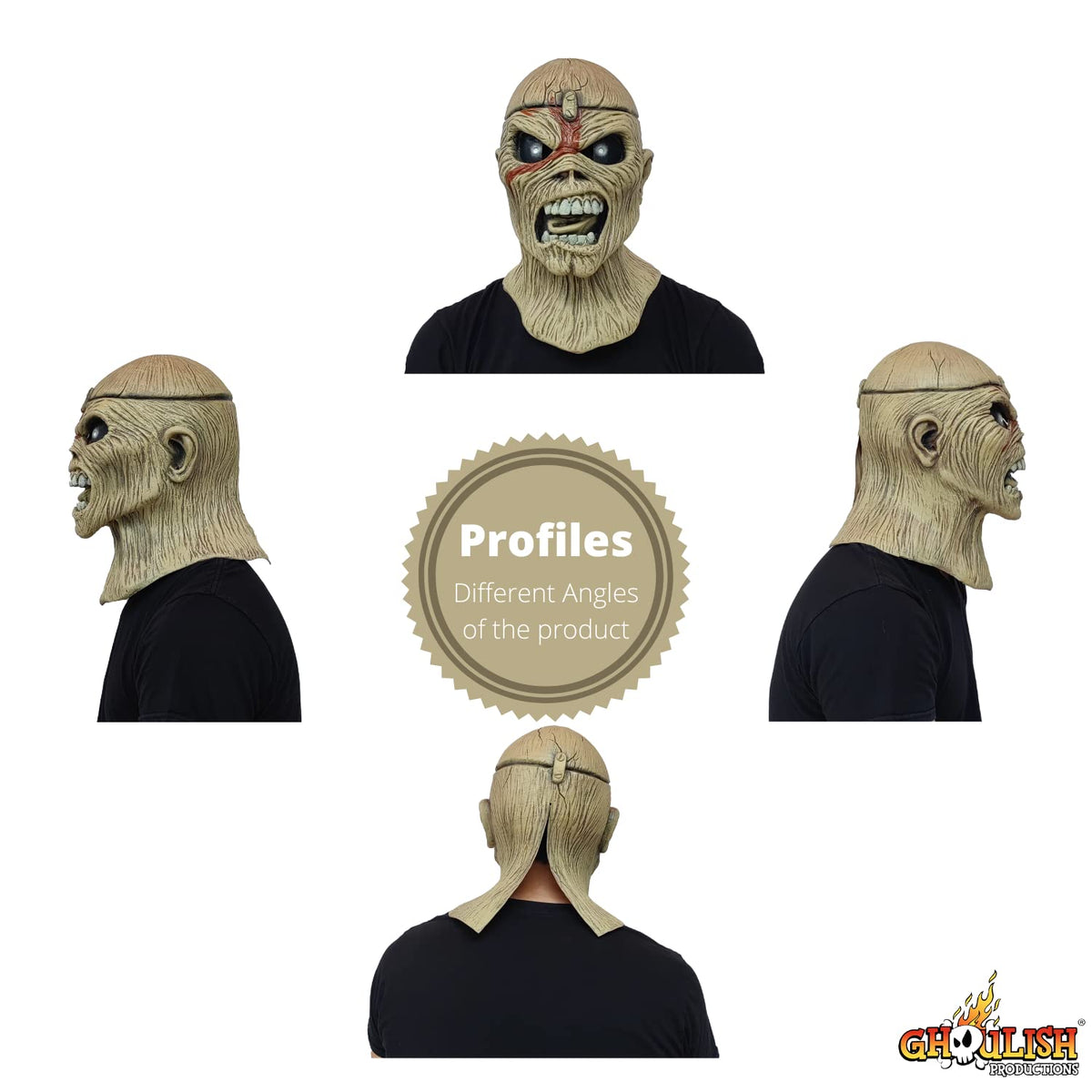Piece of Mind, Máscara Original de Eddie de Iron Maiden, Máscaras Ideales para fanáticos del Heavy Metal y Halloween