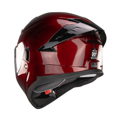 KOV Casco Beta Cherry Rojo Brillante Integral para Moto Certificado Dot