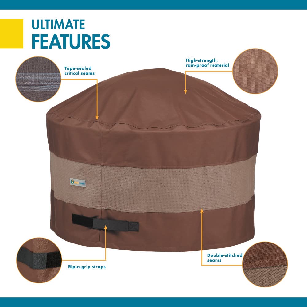 Duck Covers Ultimate - Cubierta redonda impermeable para hoguera de 34 pulgadas, fundas para muebles de patio