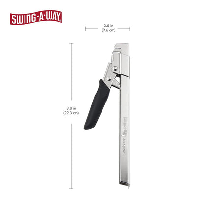 Swing-A-Way Abrelatas de agarre cómodo, de 7.5 pulgadas, ajustable, multifuncional, de acero inoxidable con agarre, mango de goma suave amigable con la artritis, accesorios de cocina (negro)