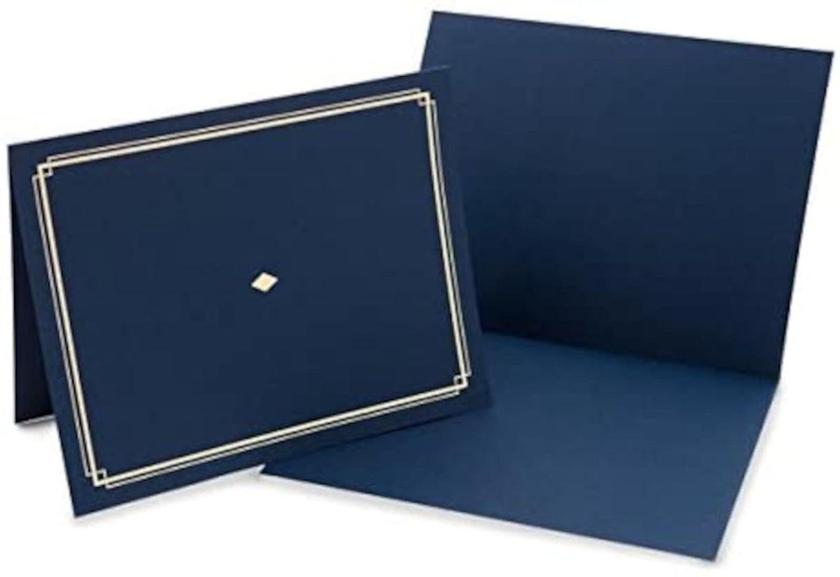 Gartner Studios Kit de certificado, incluye 6 soportes de certificado de 21,6 x 28 cm, color azul con detalles dorados
