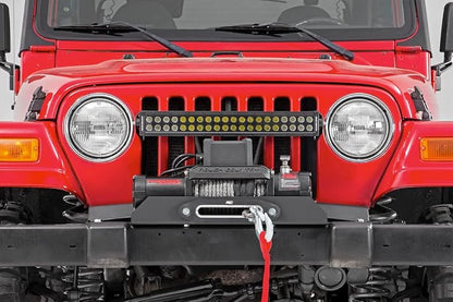 Rough Country - Placa de Montaje para Jeep Wrangler TJ/YJ - 1189 1987-2006, Frontal, Color Negro
