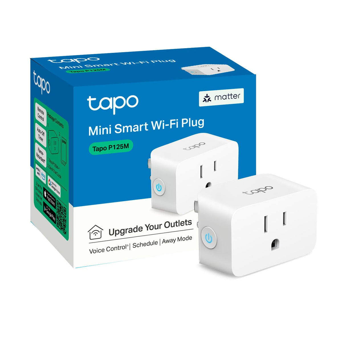 TP-Link Tapo P125M Enchufe Inteligente Compatible con Matter - Matter Smart Plug, paquete de 1