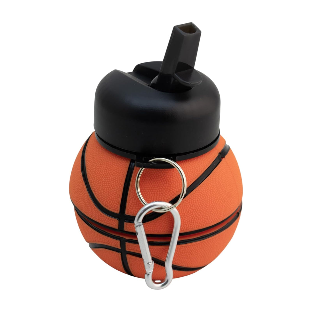 Top Choice - Botella de Agua Plegable en Forma de Pelota de , 550 ml, Botella Deportiva de Silicón Libre de BPA, Reutilizable y Expandible para Niños, Escolar y Deportes