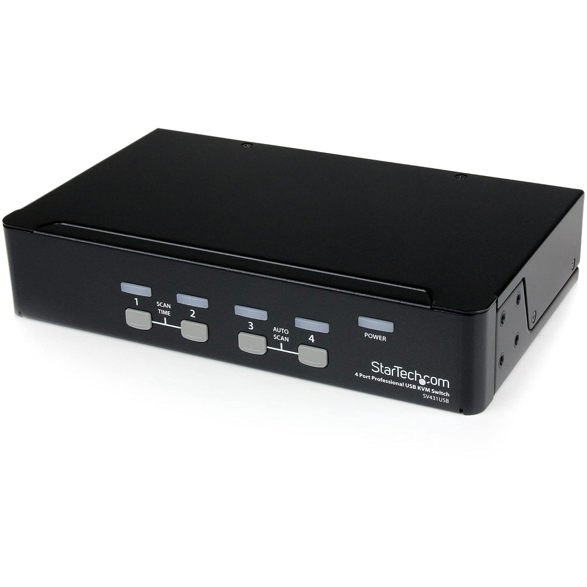 StarTech STH-SV431USB SV431USB Switch KVM de 4 Puertos con USB, 1 Usuario Local, 1U, Negro
