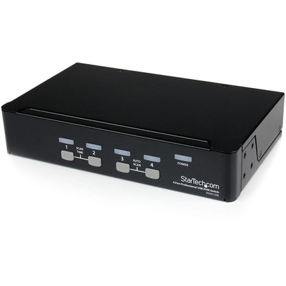 StarTech STH-SV431USB SV431USB Switch KVM de 4 Puertos con USB, 1 Usuario Local, 1U, Negro