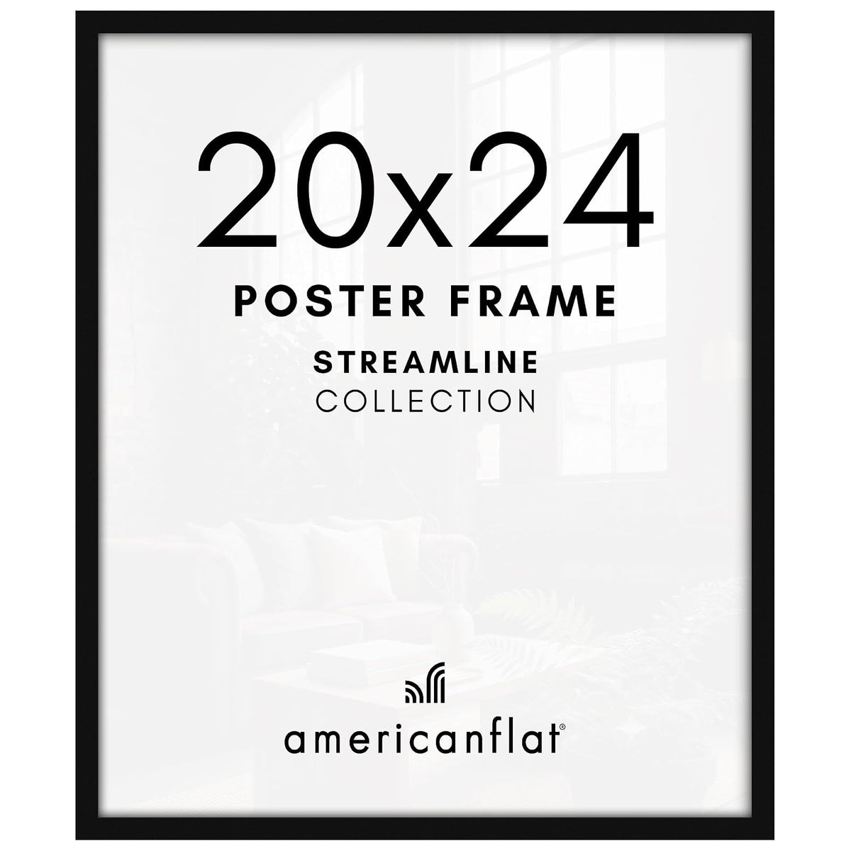 Americanflat Marco de Fotos con Frente de Plexiglás - Negro - 50,8 x 60,96 cm (20 x 24 pulg.)