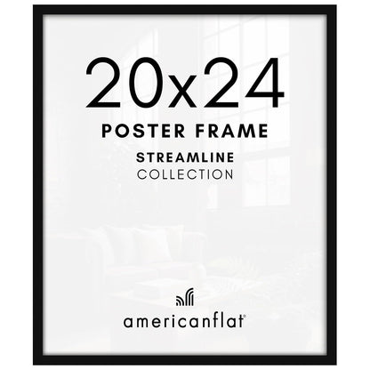 Americanflat Marco de Fotos con Frente de Plexiglás - Negro - 50,8 x 60,96 cm (20 x 24 pulg.)