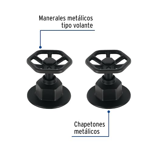 Foset Tubig TBMR-61M, Juego de 2 manerales para regadera tipo volante color negro líneaTubig