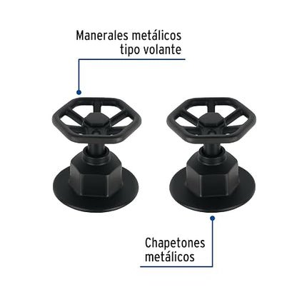 Foset Tubig TBMR-61M, Juego de 2 manerales para regadera tipo volante color negro líneaTubig