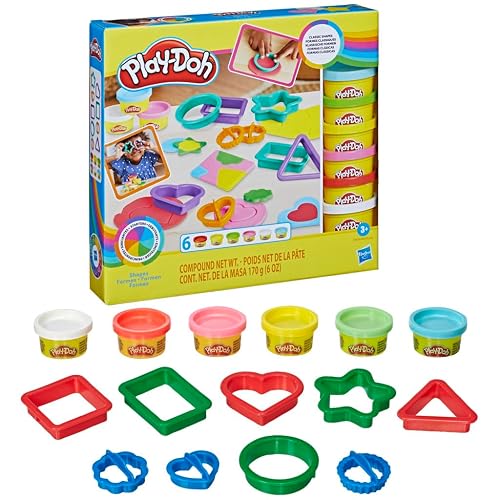 Play-Doh Formas Kit de Manualidades con 6 Latas de Compuesto, Cortadores y Accesorios para Niños Creativos a partir de 3 Años