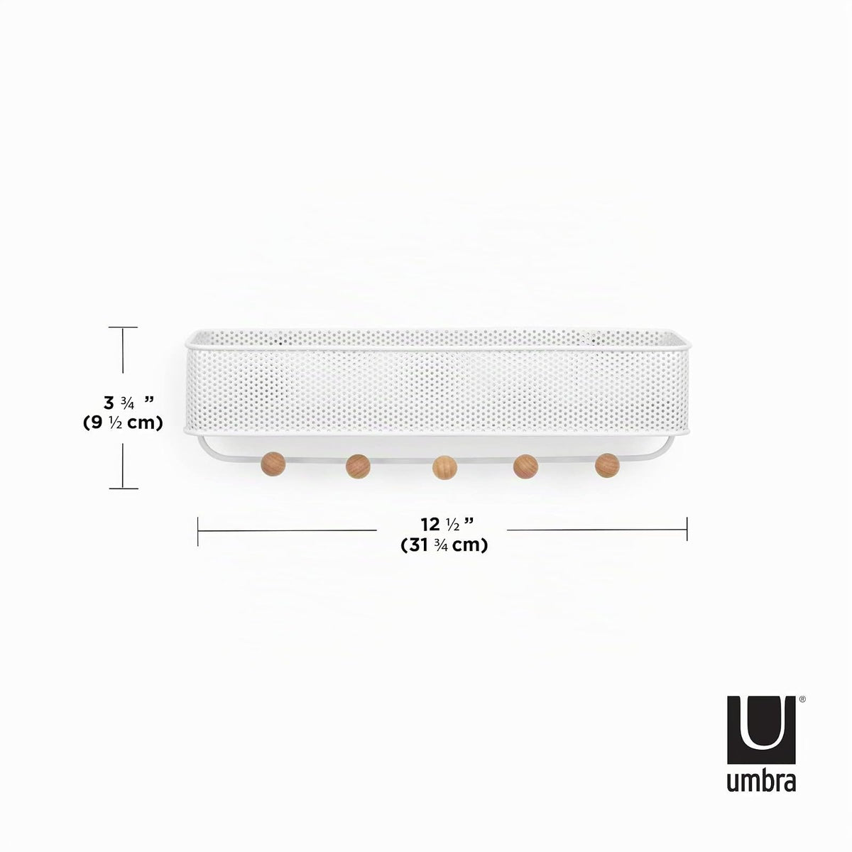 Organizador de entrada Umbra Estique, ideal para guardar llaves, pequeños accesorios, correo, carteras y más. Color blanco,Tamaño chico