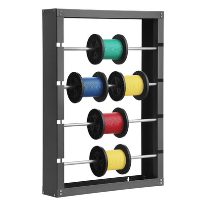 VEVOR - Estante de carrete de alambre, 4 varillas ajustables, soporte de carrete de alambre de acero laminado en frío, montado en la pared para múltiples temas, almacenamiento de cableado, dispensador
